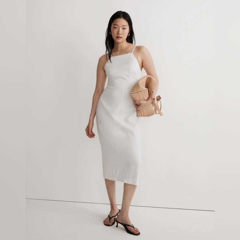 NWT Madewell Goldie linen Midi dress 8